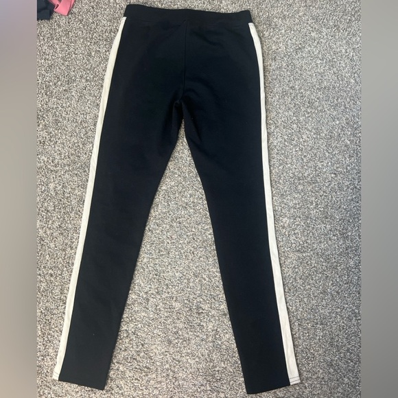 Freestyle Revolution Black Leggings Pants tan suede like trim pull on size large - Picture 8 of 8